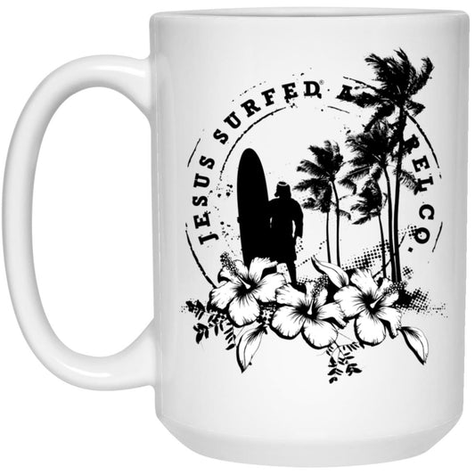 Jesus Surfed Apparel - 15oz White Mug - Jesus Surfed Apparel Co. 
