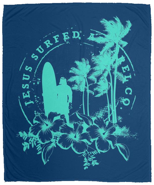 Jesus Surfed Apparel - Cozy Plush Fleece Blanket - 50x60 - Jesus Surfed Apparel Co. 