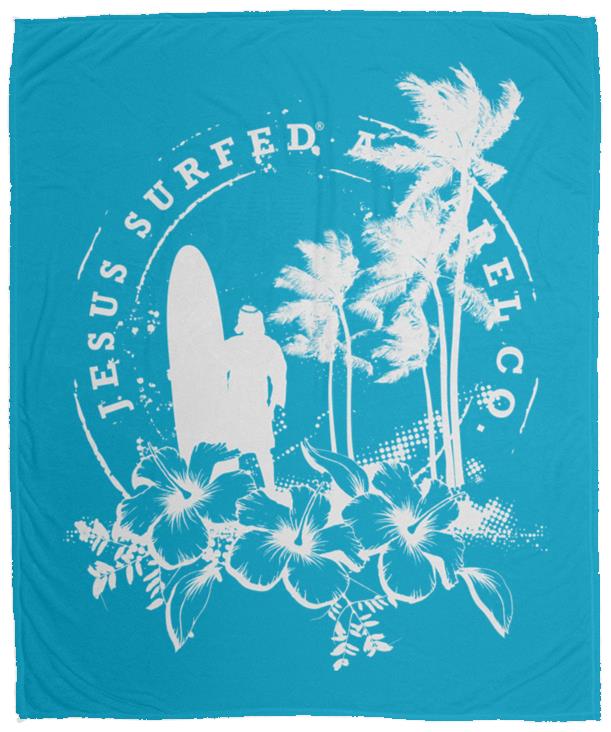 Jesus Surfed Apparel - Cozy Plush Fleece Blanket - 50x60 - Jesus Surfed Apparel Co. 