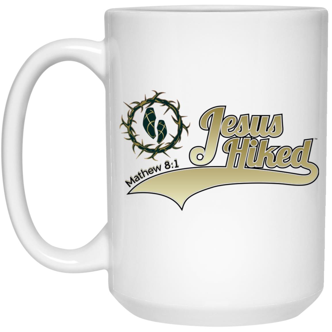 Just Hike - 15oz White Mug - Jesus Surfed Apparel Co. 