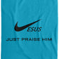 Just Praise Him - Cozy Plush Fleece Blanket - 60x80 - Jesus Surfed Apparel Co. 