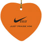 Just Praise Him - Heart Ornament - Jesus Surfed Apparel Co. 