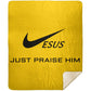 Just Praise Him - Premium Mink Sherpa Blanket 50x60 - Jesus Surfed Apparel Co. 