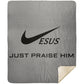 Just Praise Him - Premium Mink Sherpa Blanket 50x60 - Jesus Surfed Apparel Co. 