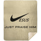 Just Praise Him - Premium Mink Sherpa Blanket 50x60 - Jesus Surfed Apparel Co. 