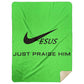 Just Praise Him - Premium Mink Sherpa Blanket 60x80 - Jesus Surfed Apparel Co. 