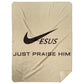 Just Praise Him - Premium Mink Sherpa Blanket 60x80 - Jesus Surfed Apparel Co. 