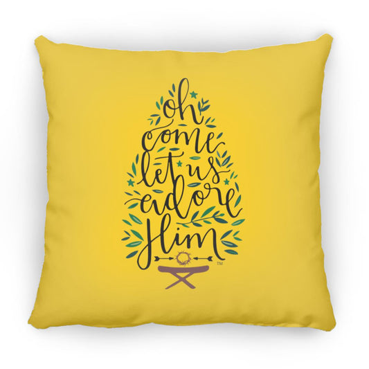 Let us adore Him - Large Square Pillow - Jesus Surfed Apparel Co. 