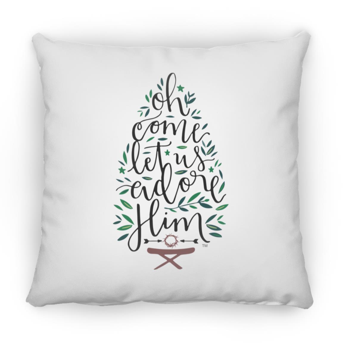 Let us adore Him - Large Square Pillow - Jesus Surfed Apparel Co. 