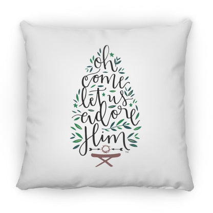 Let us adore Him - Large Square Pillow - Jesus Surfed Apparel Co. 