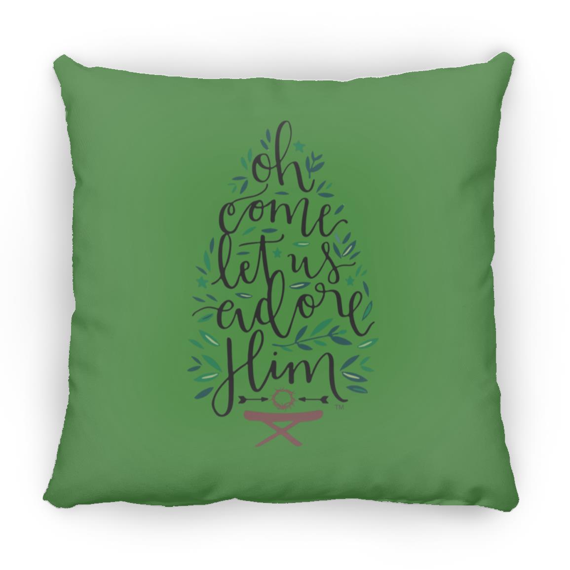 Let us adore Him - Large Square Pillow - Jesus Surfed Apparel Co. 