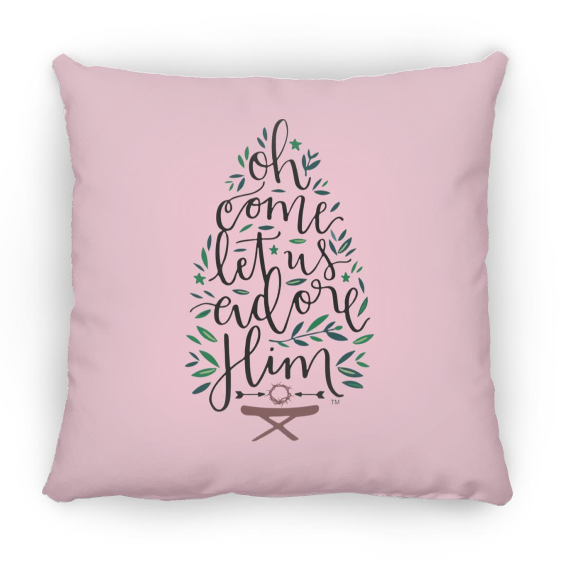 Let us adore Him - Large Square Pillow - Jesus Surfed Apparel Co. 