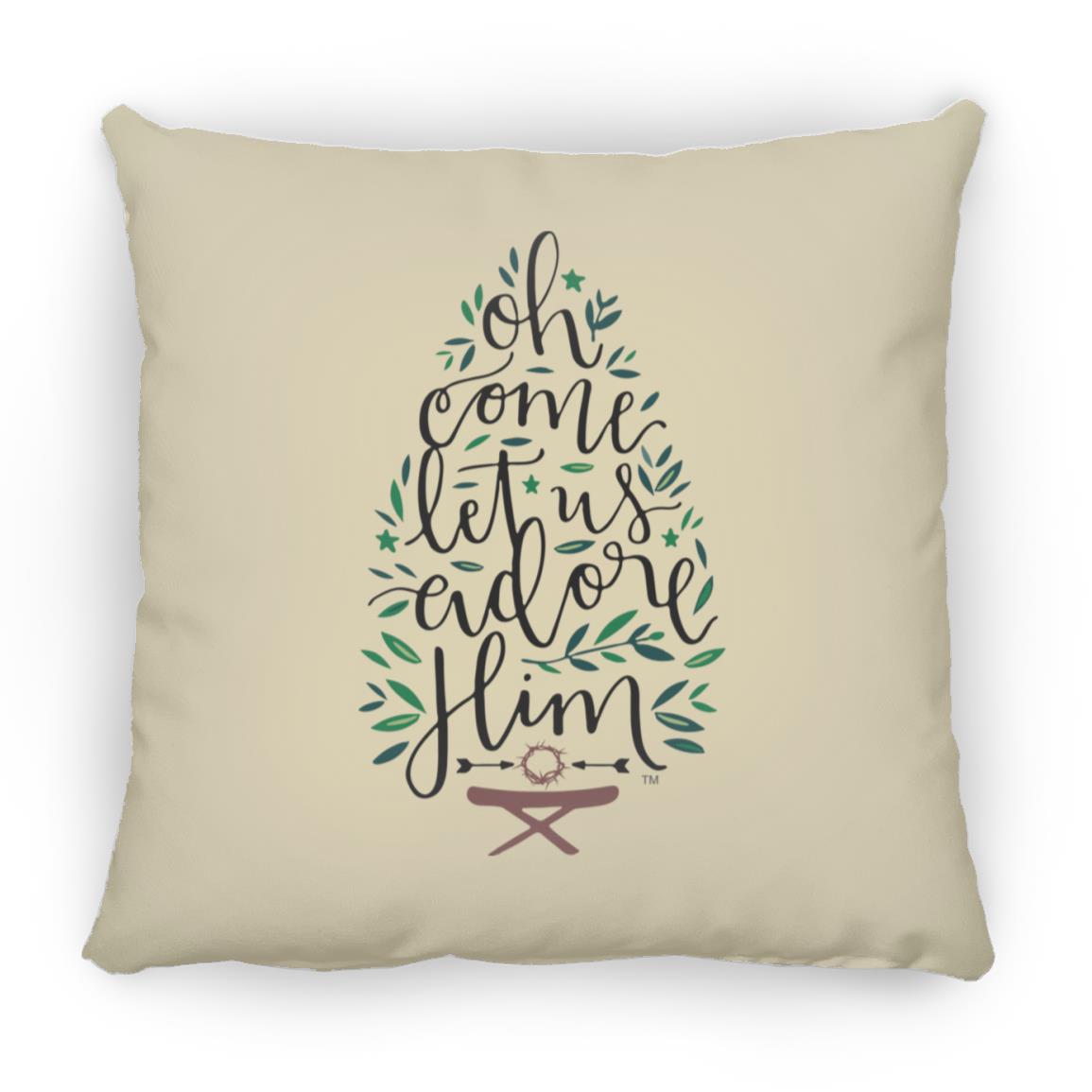 Let us adore Him - Large Square Pillow - Jesus Surfed Apparel Co. 
