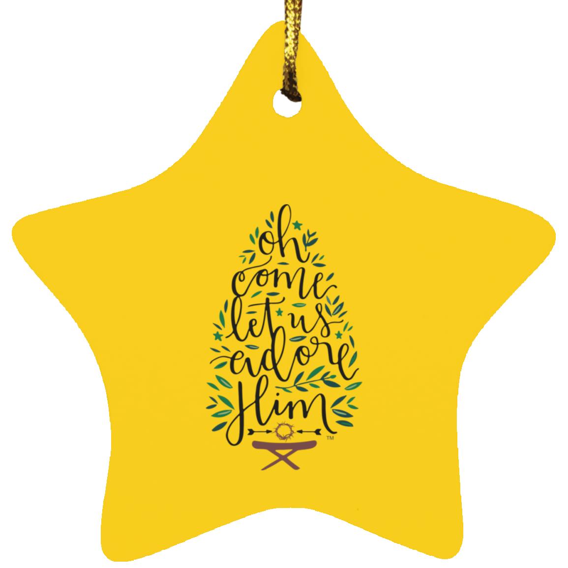 Let us adore Him - Star Ornament - Jesus Surfed Apparel Co. 