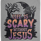 Life is Scary Without Jesus - Cozy Plush Fleece Blanket - 50x60 - Jesus Surfed Apparel Co. 