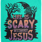 Life is Scary Without Jesus - Cozy Plush Fleece Blanket - 50x60 - Jesus Surfed Apparel Co. 