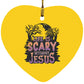 Life is Scary Without Jesus - Heart Ornament - Jesus Surfed Apparel Co. 