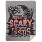 Life is Scary Without Jesus - Premium Mink Sherpa Blanket 60x80 - Jesus Surfed Apparel Co. 