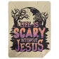 Life is Scary Without Jesus - Premium Mink Sherpa Blanket 60x80 - Jesus Surfed Apparel Co. 