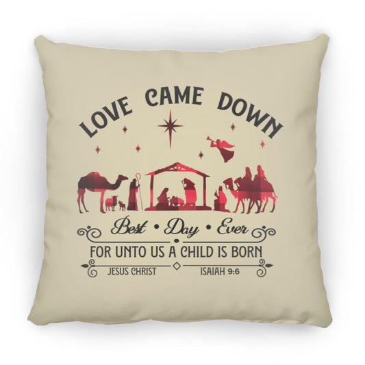 Love Came Down - Large Square Pillow - Jesus Surfed Apparel Co. 