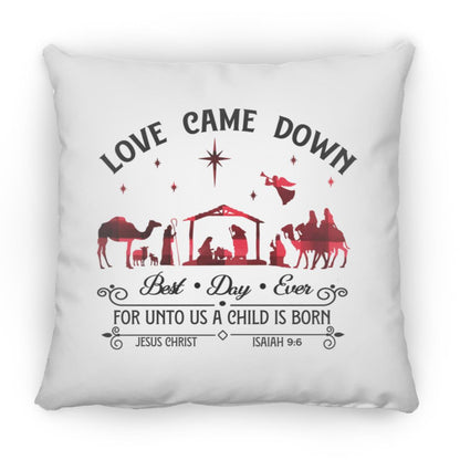 Love Came Down - Large Square Pillow - Jesus Surfed Apparel Co. 