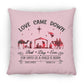 Love Came Down - Large Square Pillow - Jesus Surfed Apparel Co. 