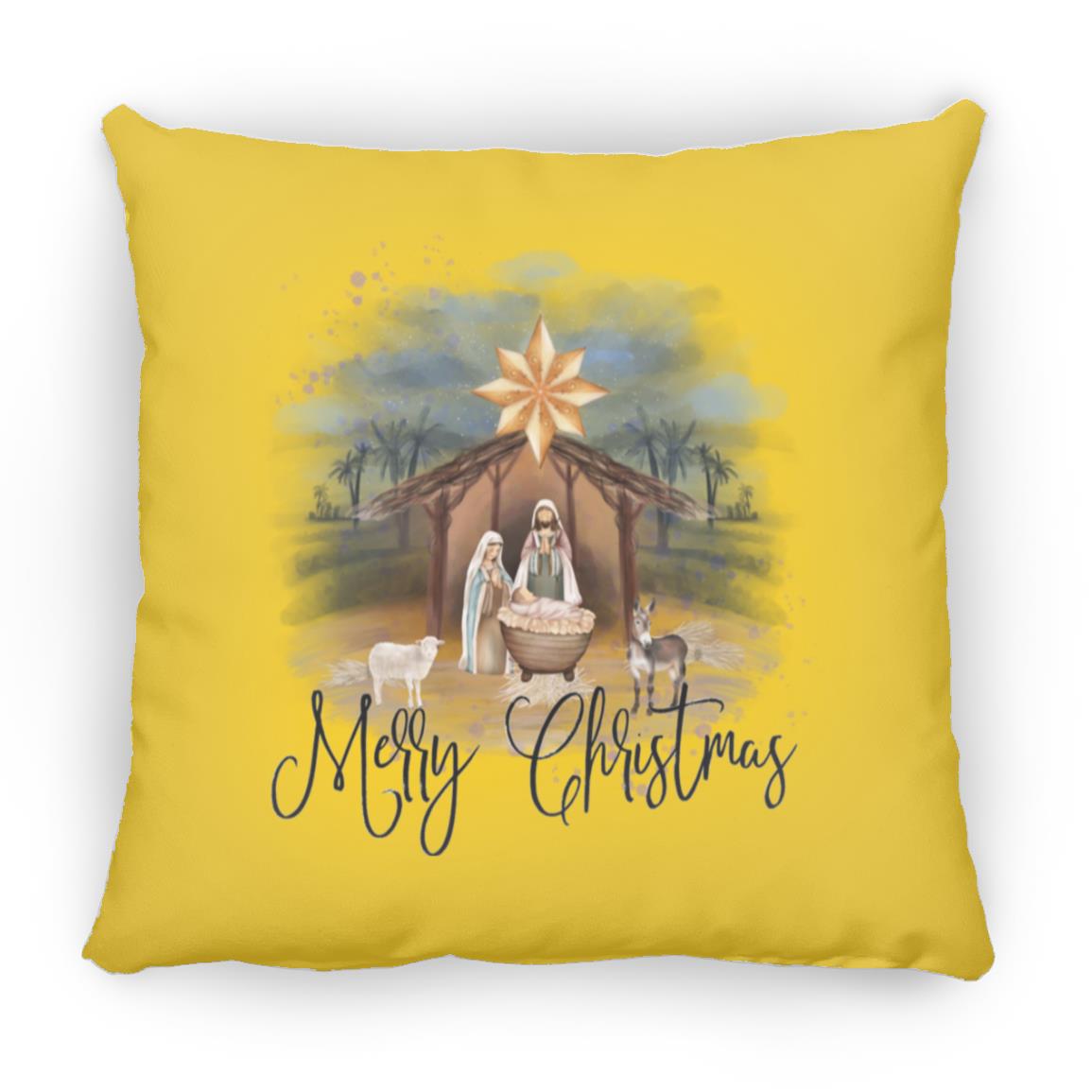 Merry Christmas - Large Square Pillow - Jesus Surfed Apparel Co. 