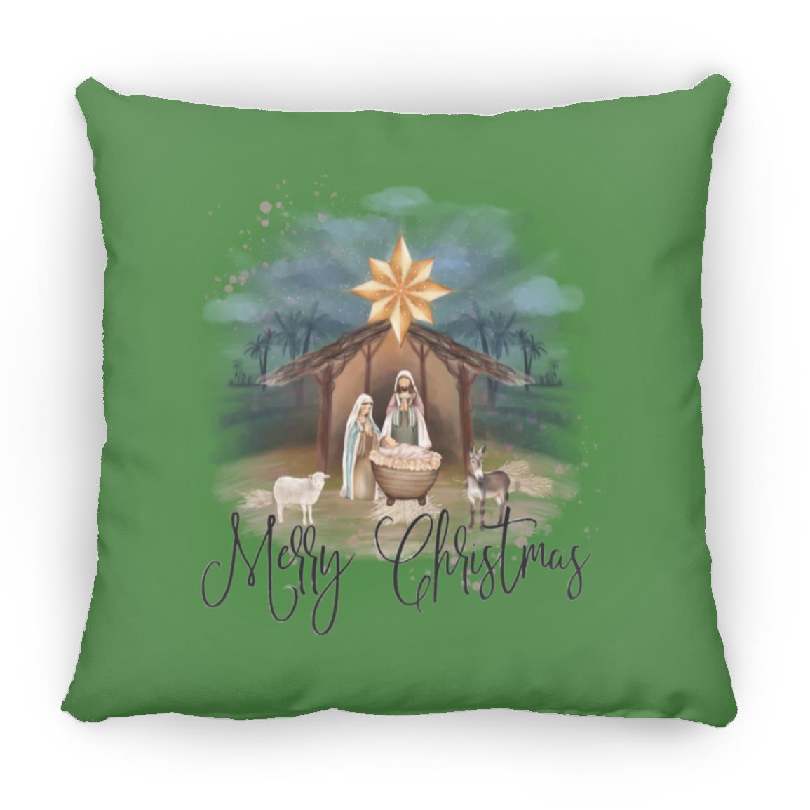 Merry Christmas - Large Square Pillow - Jesus Surfed Apparel Co. 