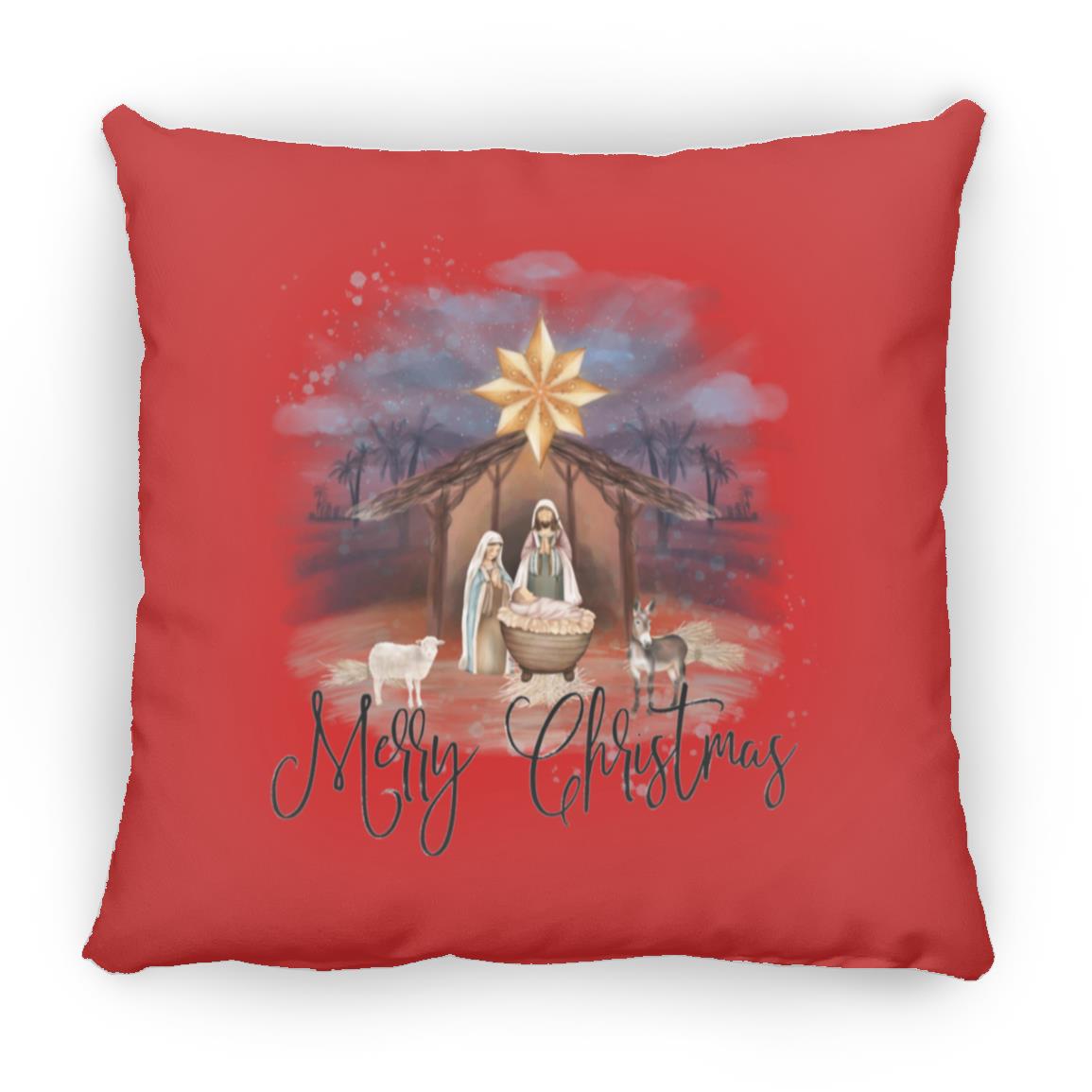 Merry Christmas - Large Square Pillow - Jesus Surfed Apparel Co. 