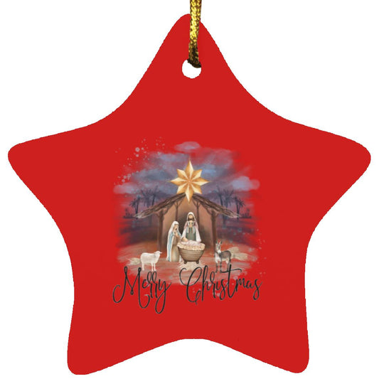 Merry Christmas - Star Ornament - Jesus Surfed Apparel Co. 