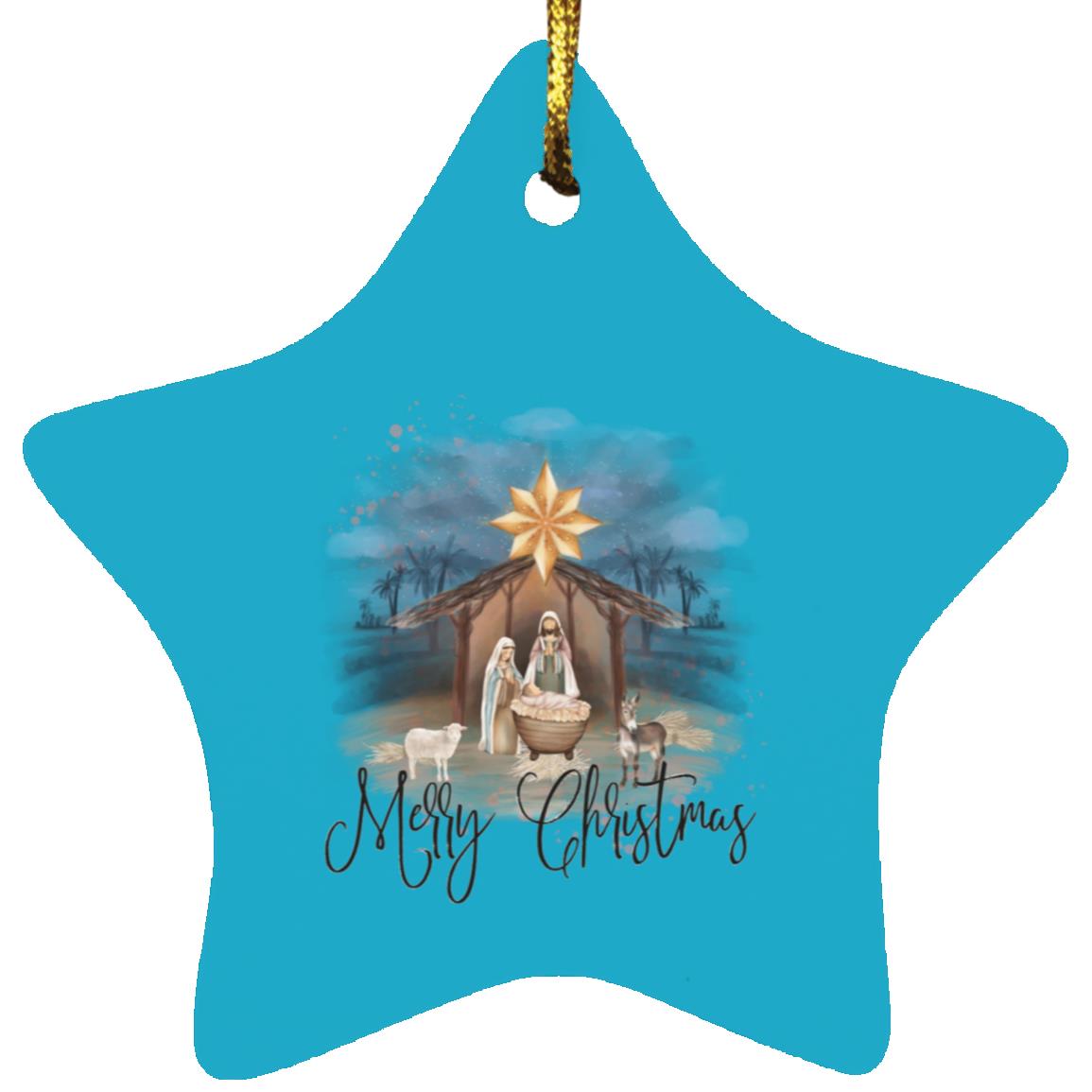 Merry Christmas - Star Ornament - Jesus Surfed Apparel Co. 