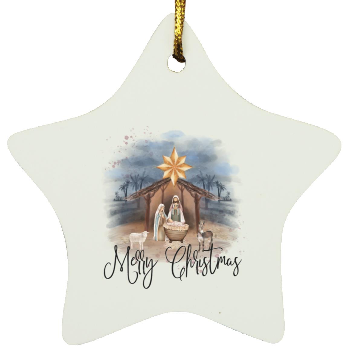 Merry Christmas - Star Ornament - Jesus Surfed Apparel Co. 