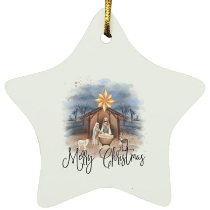 Merry Christmas - Star Ornament - Jesus Surfed Apparel Co. 