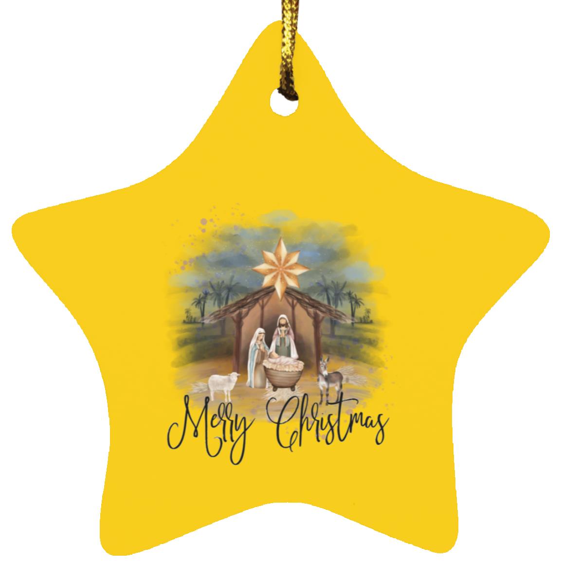 Merry Christmas - Star Ornament - Jesus Surfed Apparel Co. 