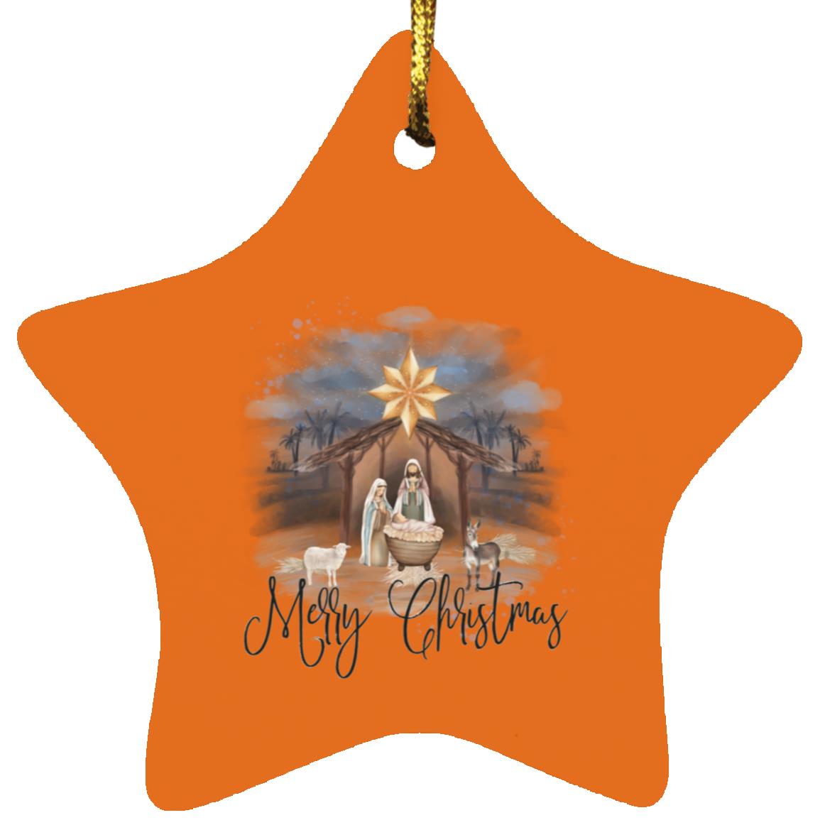 Merry Christmas - Star Ornament - Jesus Surfed Apparel Co. 