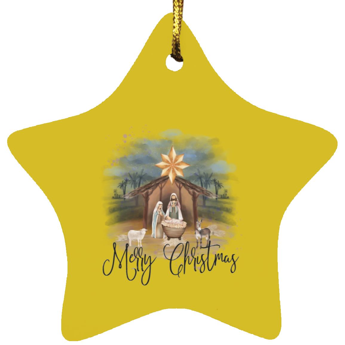 Merry Christmas - Star Ornament - Jesus Surfed Apparel Co. 