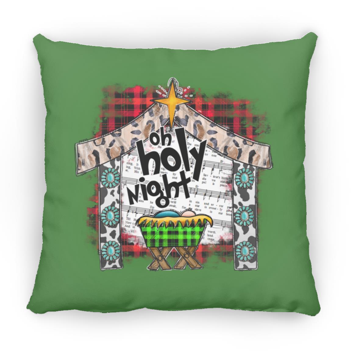 Oh Holy Night - Large Square Pillow - Jesus Surfed Apparel Co. 
