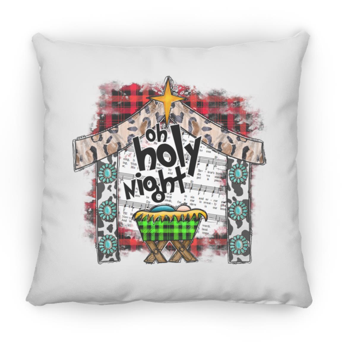 Oh Holy Night - Large Square Pillow - Jesus Surfed Apparel Co. 