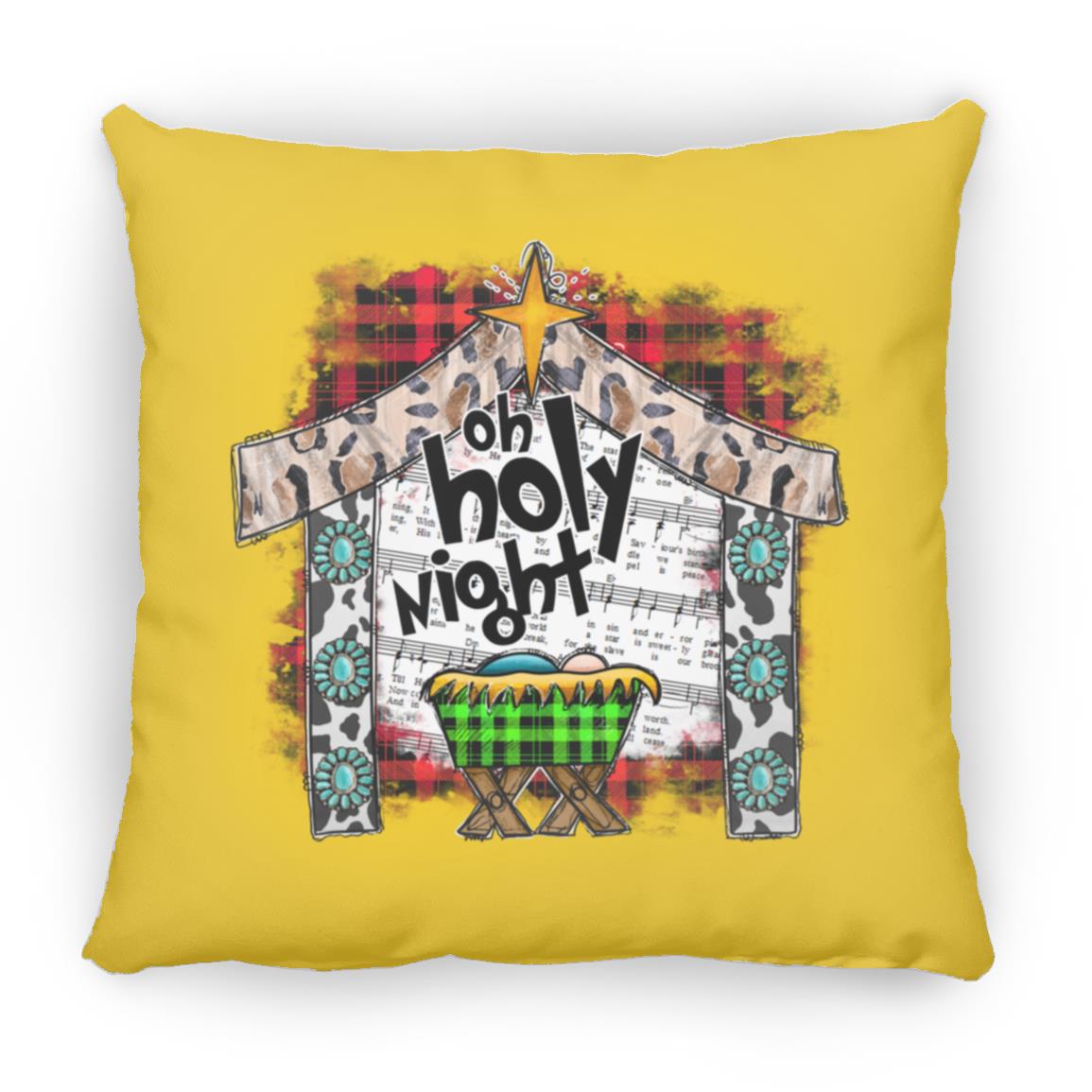 Oh Holy Night - Large Square Pillow - Jesus Surfed Apparel Co. 