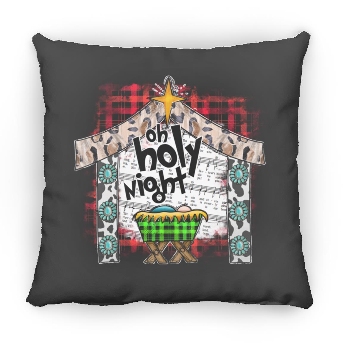 Oh Holy Night - Large Square Pillow - Jesus Surfed Apparel Co. 