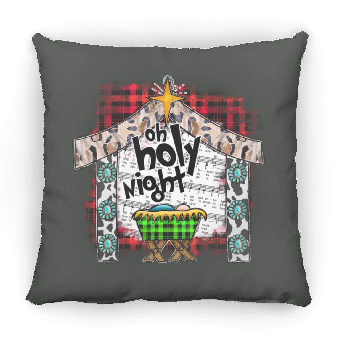 Oh Holy Night - Large Square Pillow - Jesus Surfed Apparel Co. 