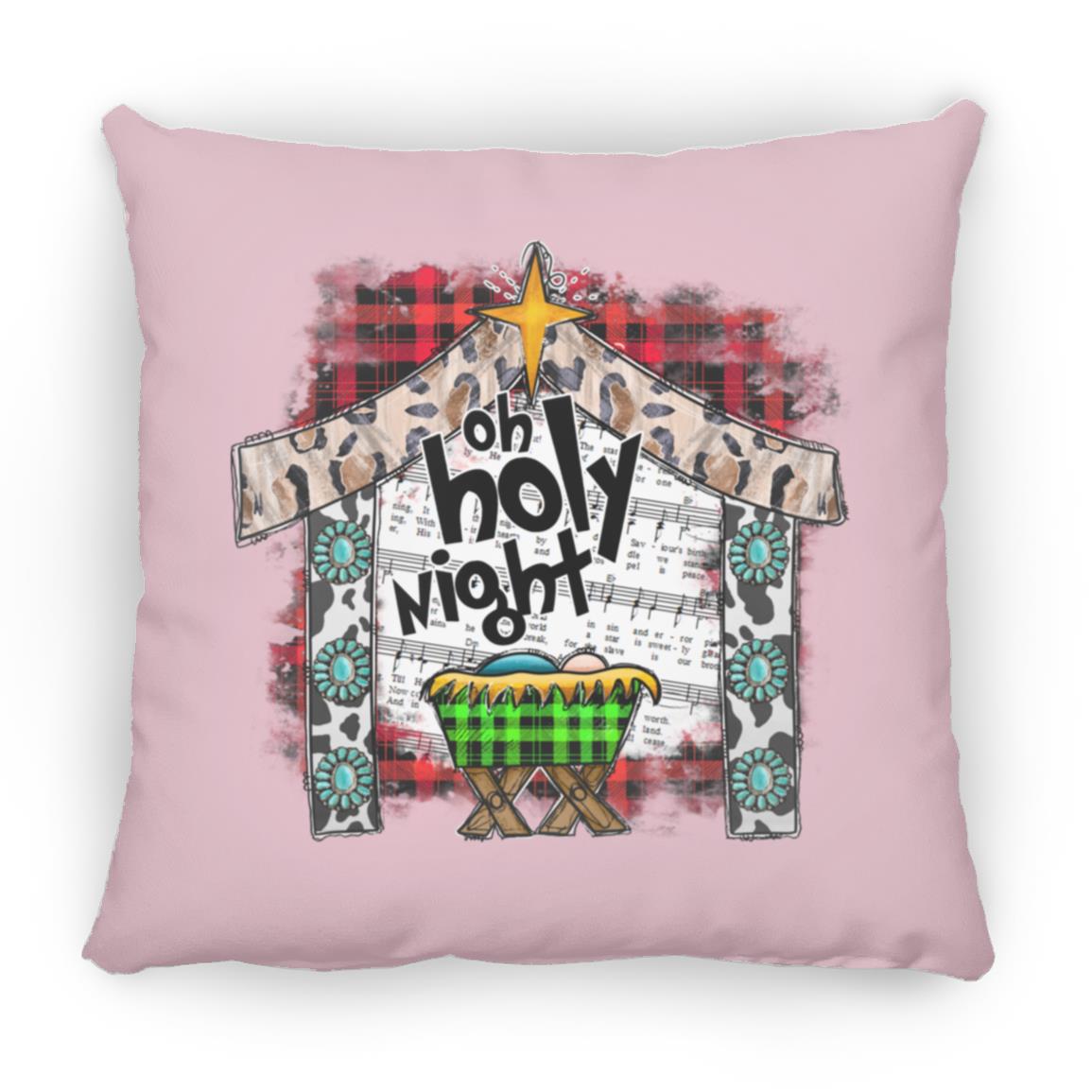 Oh Holy Night - Large Square Pillow - Jesus Surfed Apparel Co. 