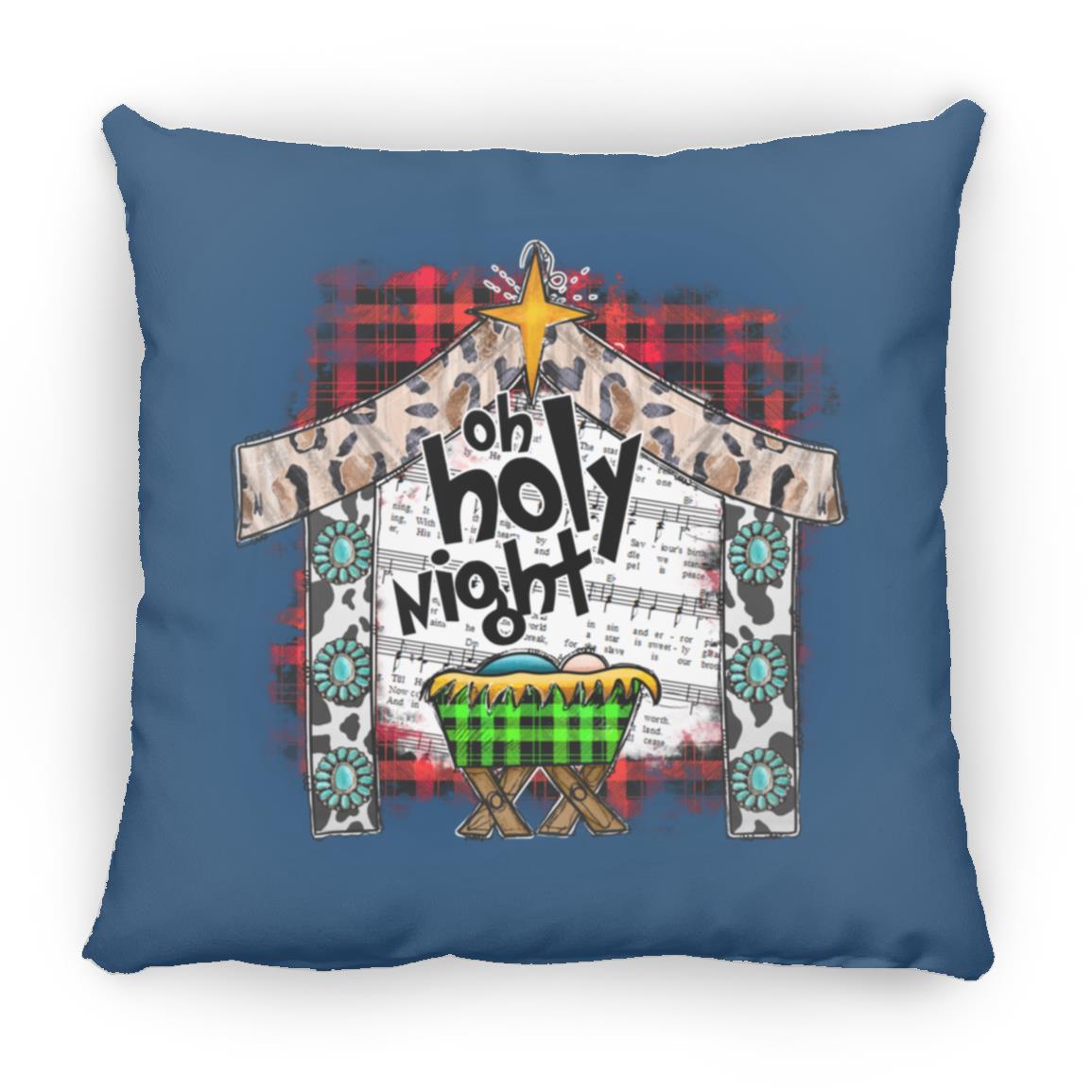 Oh Holy Night - Large Square Pillow - Jesus Surfed Apparel Co. 