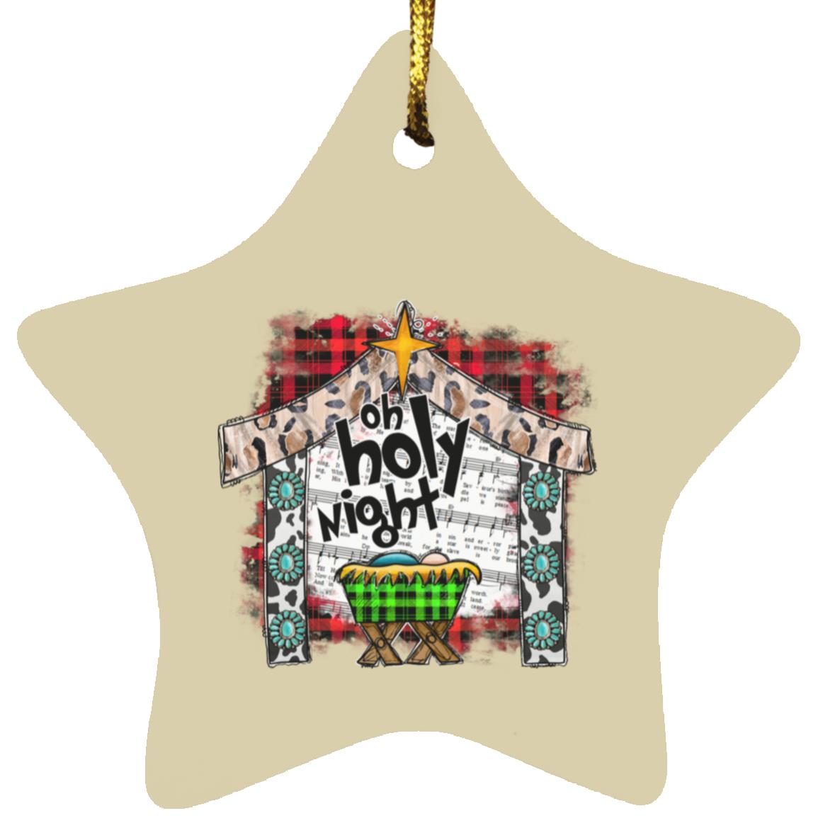 Oh Holy Night - Star Ornament - Jesus Surfed Apparel Co. 