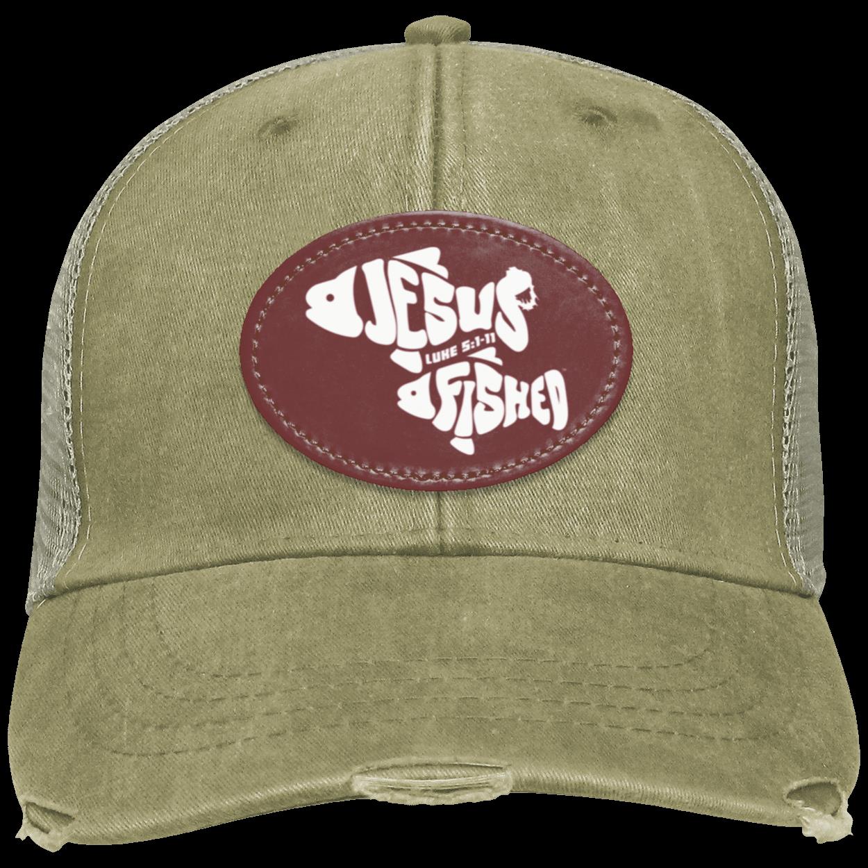 OneFish TwoFish - Distressed Ollie Cap - Oval Patch - Jesus Surfed Apparel Co. 