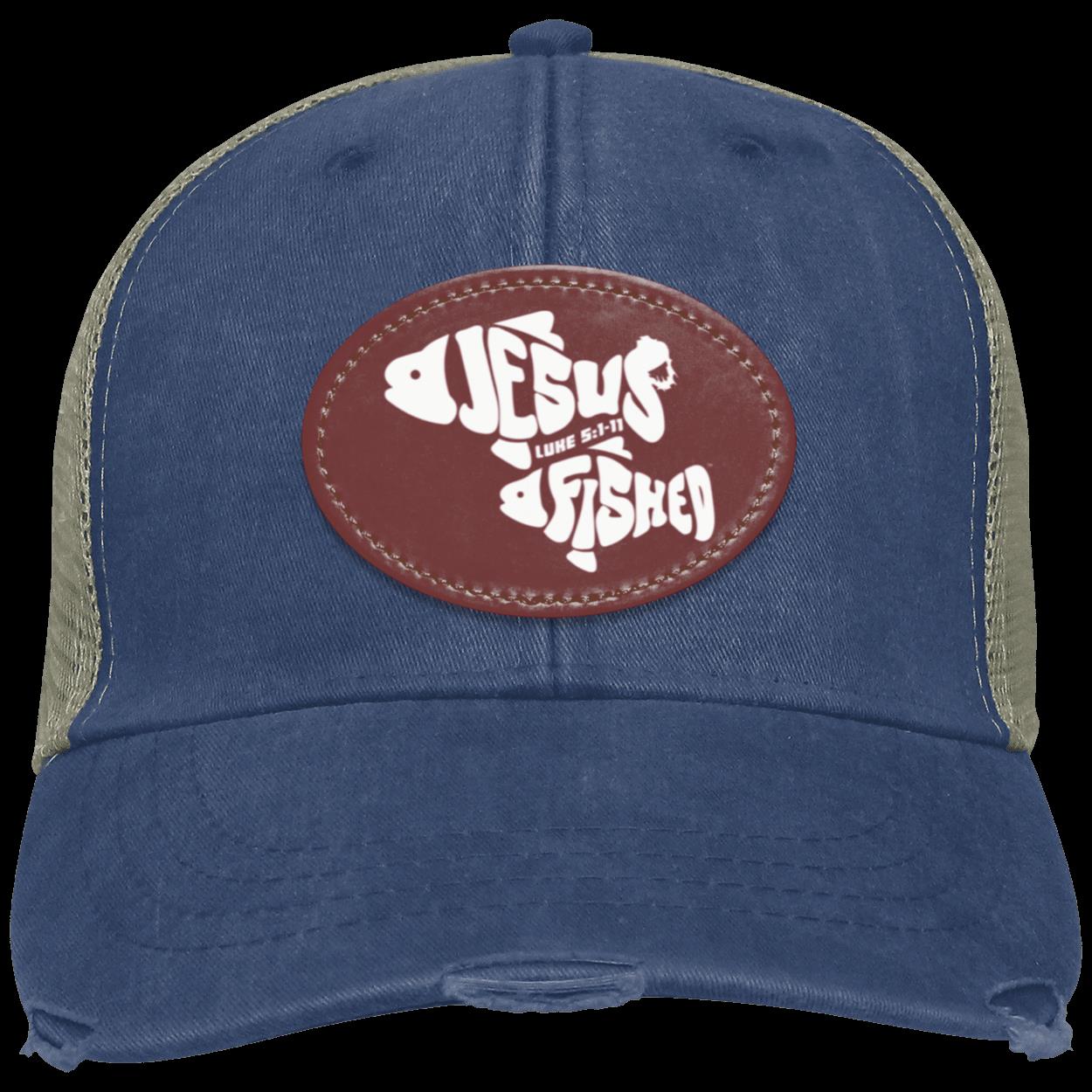 OneFish TwoFish - Distressed Ollie Cap - Oval Patch - Jesus Surfed Apparel Co. 