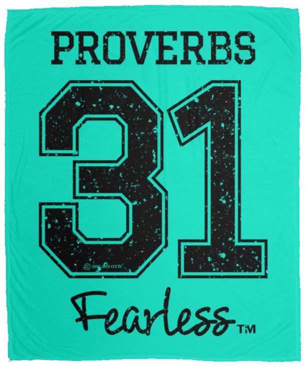 Proverbs 31 - Cozy Plush Fleece Blanket - 50x60 - Jesus Surfed Apparel Co. 