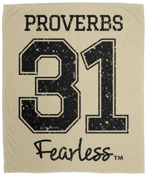 Proverbs 31 - Cozy Plush Fleece Blanket - 50x60 - Jesus Surfed Apparel Co. 