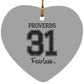 Proverbs 31 - Heart Ornament - Jesus Surfed Apparel Co. 