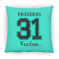 Proverbs 31 - Large Square Pillow - Jesus Surfed Apparel Co. 